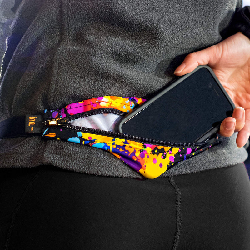 SPIbelt Running Belt for Women Men, Phone Holder for Running, Running Fanny Pack, Holder for Phone, Running Waist Pack, Adjustable Waist, [Fits All Phones]. Black with Black Zipper - BeesActive Australia