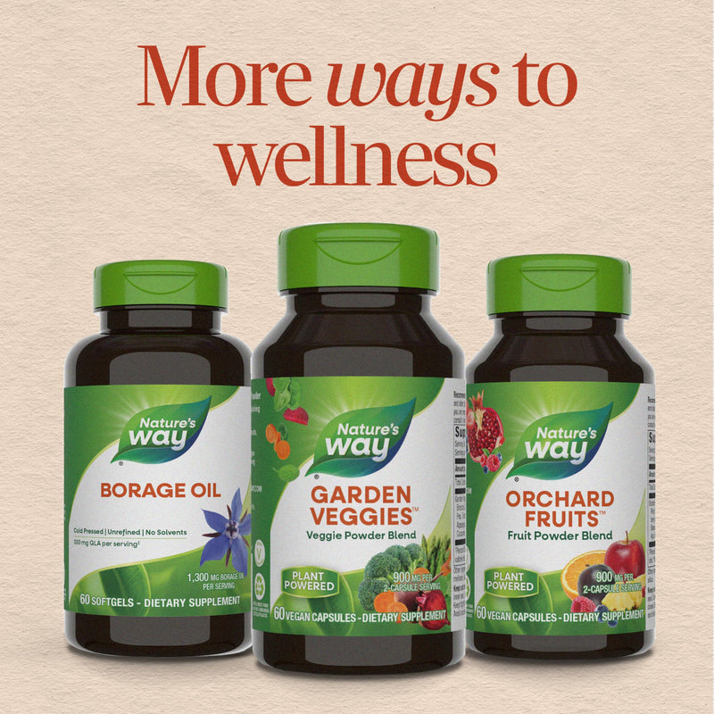 Nature's Way Garden Veggies, Vegetable Supplement, Superfood Blend, 60 ct | Plant-Powered Powder Blend Made with 12 Different Vegetables, Capsules with Green Superfood Veggie Blend for Daily Wellness 60 Count (Pack of 1)