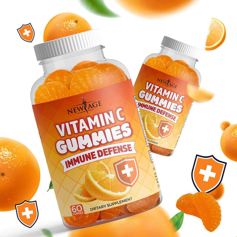 NEW AGE Vitamin C Gummies Orange Vitamin C Gummy - Supports Healthy Immune System - Vegetarian Without Gluten (60 Gummies) 60 Gummies