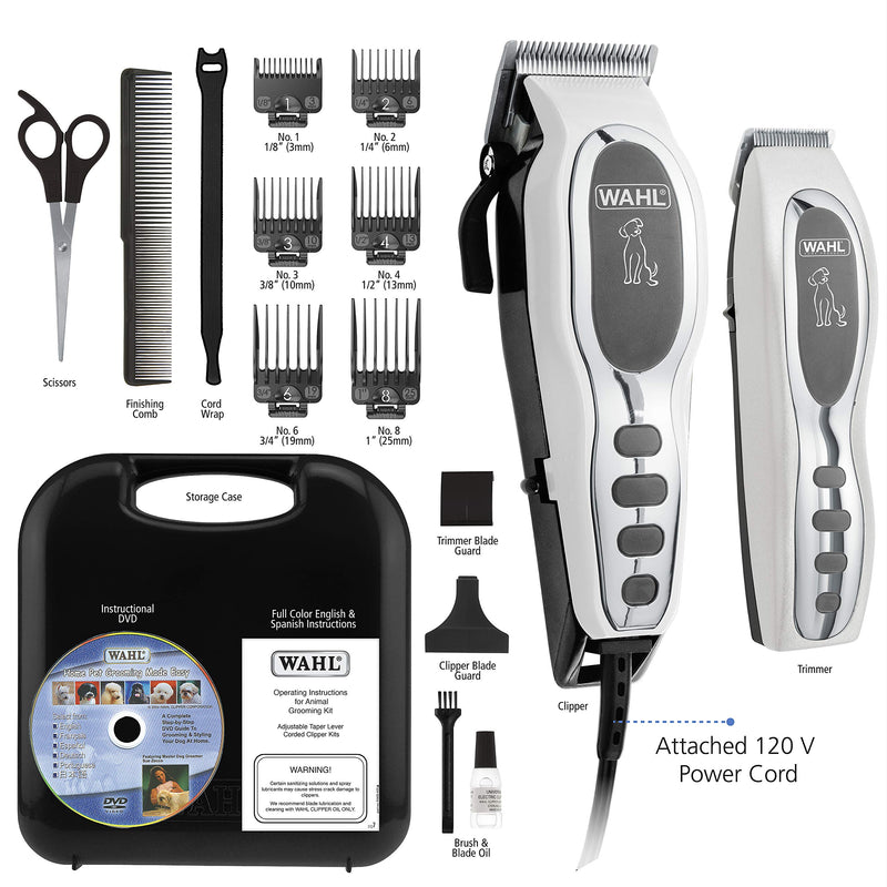 Wahl Pet-Pro Corded Clipper & Battery Trimmer Pet Grooming Combo Kit for Dogs with Light to Thick Coats, The Brand Used by Professionals - Model 9284 - BeesActive Australia