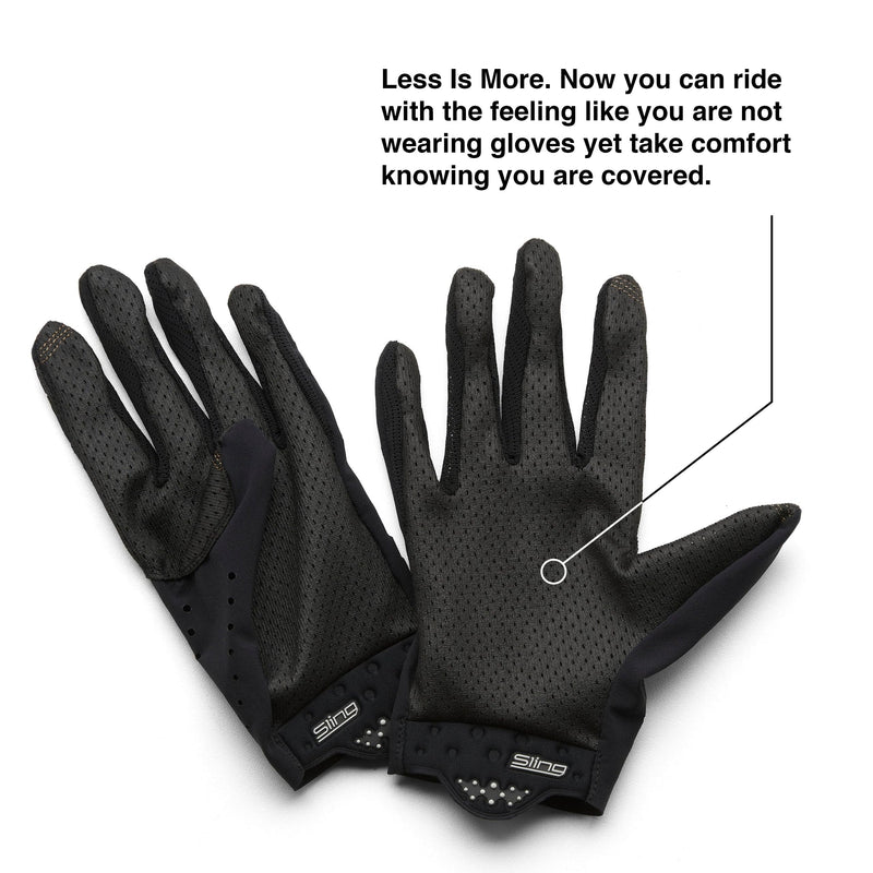 100% Sling Short Finger Mountain Biking Gloves - Lightweight Fingerless MTB Off Road Cycling Gloves Black Small