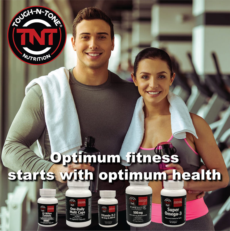 TOUGH-N-TONE Premium Grade Vitamin C, 500mg of Essential Vitamin C from Branded PureWay-C® in a Vegetarian Capsule.