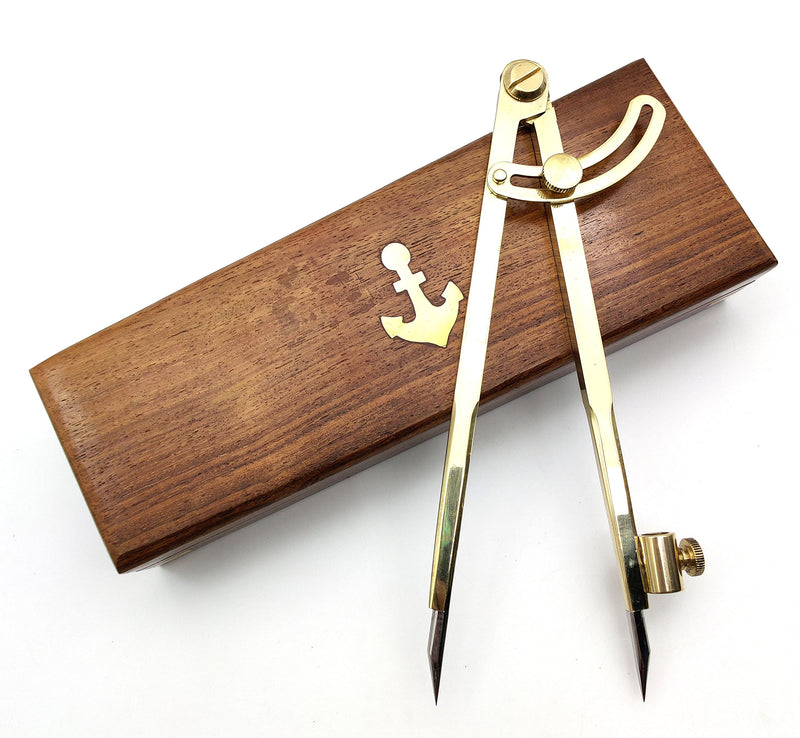 5MoonSun5's 8 Inch Large Pencil Marking Compass Circle Leather Scratch Compass Maker Scriber Marking Wing Divider, Ideal for Drawing Circles, Scribing Wood Metal, Drafting,Map Plotting with wooden box - BeesActive Australia