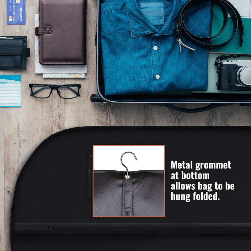 PLX 40" Black Garment Bags Suit Bag for Travel & Clothing Storage of Dresses, Shirts, Fur Coats, Jackets & Dance Costumes - Hanging Suit Cover for Men & Women Closet Storage Garment Protector 5 pack black: 40” x 24” - BeesActive Australia