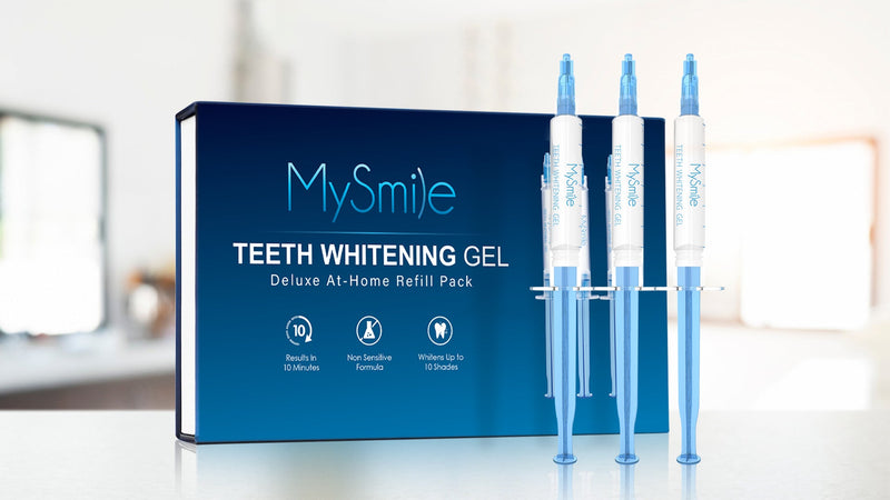 MySmile Teeth Whitening Kit for Sensitive Teeth with LED Light, 10 Min Non-Sensitive Fast Teeth Whitener, 6 Carbamide Peroxide Teeth Whitening Gel, Enamel Safe