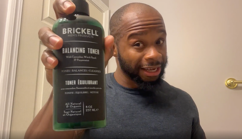 Brickell Men's Balancing Toner for Men, Alcohol-Free Mint Facial Toner with Witch Hazel, Aloe, and Cucumber, 8 Ounce, Scented 8 Ounce (Pack of 1)