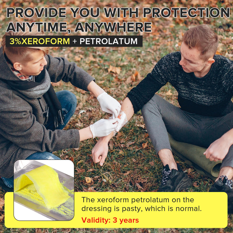 Medical Xeroform Petrolatum Dressing Patch 5"x 9", Non-Adherent Gauze Dressings Soft Fine Mesh Gauze Patch for Burns, Wound Care Lacerations, Skin Grafts Surgical Incision (5x9 in) 5x9 in