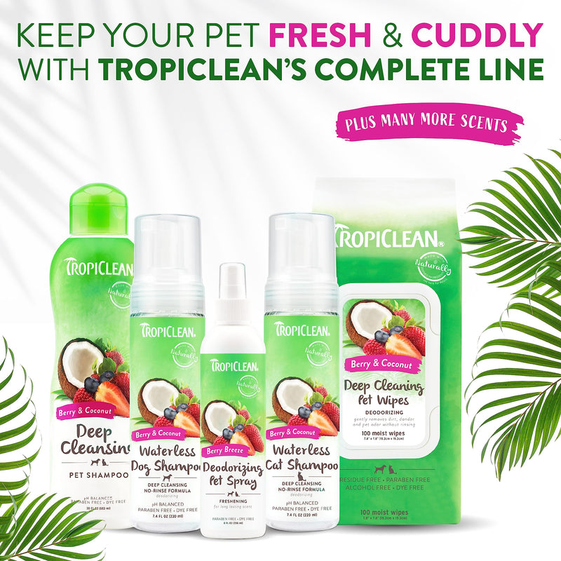 TropiClean Berry & Coconut Deep Cleansing Cat Shampoo | Kitten Shampoo Reduces Matting | Natural Shampoo Derived from Natural Ingredients | Made in The USA | 12 oz. Berry and Coconut - BeesActive Australia