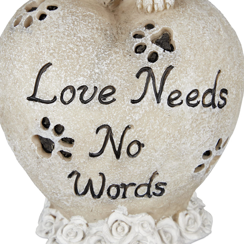 Relaxdays grave decoration for cat, keepsake animal, gravestone heart and cat angel, cat memorial stone, weatherproof, cream - BeesActive Australia