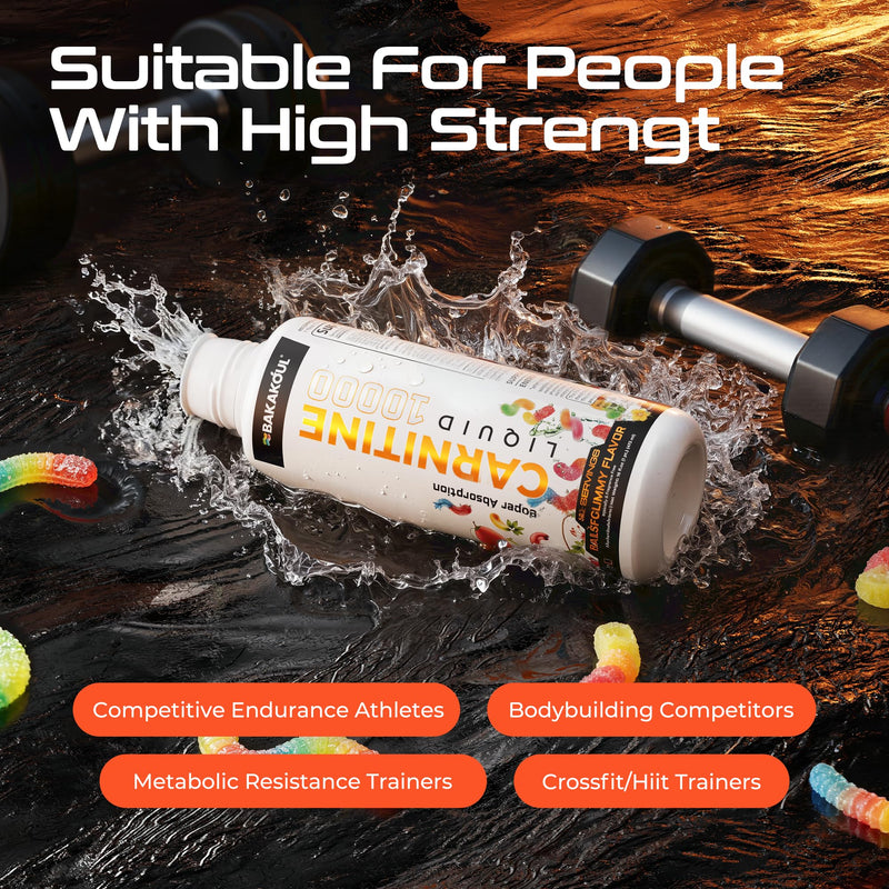 L Carnitine Supplement Liquid 3000, 3.3X Strength Formula 10,000, with BCAA and Enhanced Absorption Complex (Taurine, Black Pepper & Ginger Extracts) for Active Lifestyle Support, Sour Gummy Flavor - BeesActive Australia