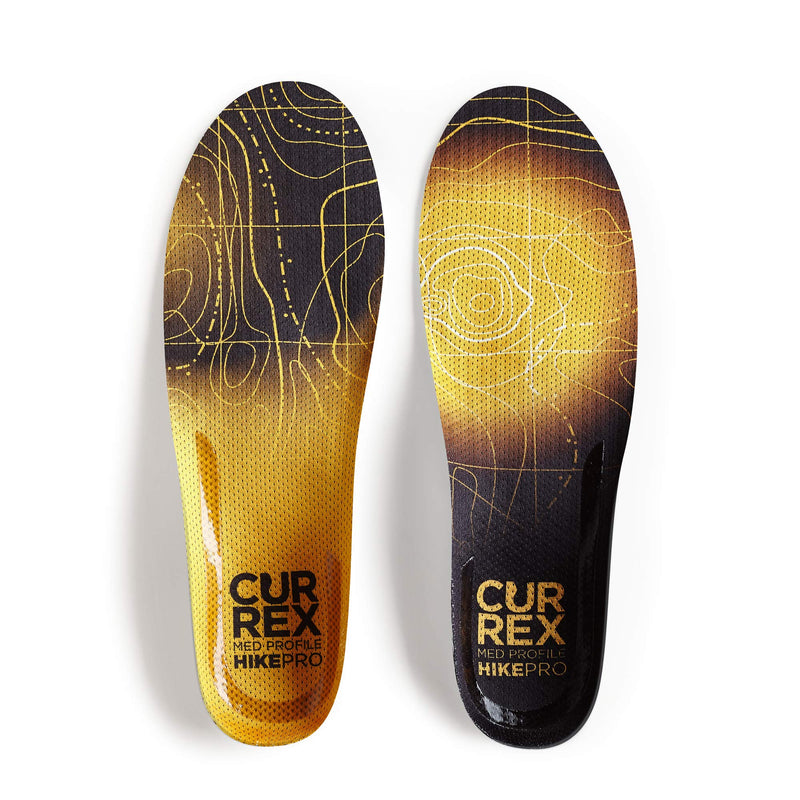 CURREX HikePro Insoles for Hiking Boots & Shoes – Shock Absorbing Inserts to Help Reduce Fatigue and Increase Performance – Anti-Slip Heel Surface forStability – for Men & Women – Medium Arch, Large L (Mens 9-10.5 / Womens 10.5-12) Medium Arch - Yellow - BeesActive Australia
