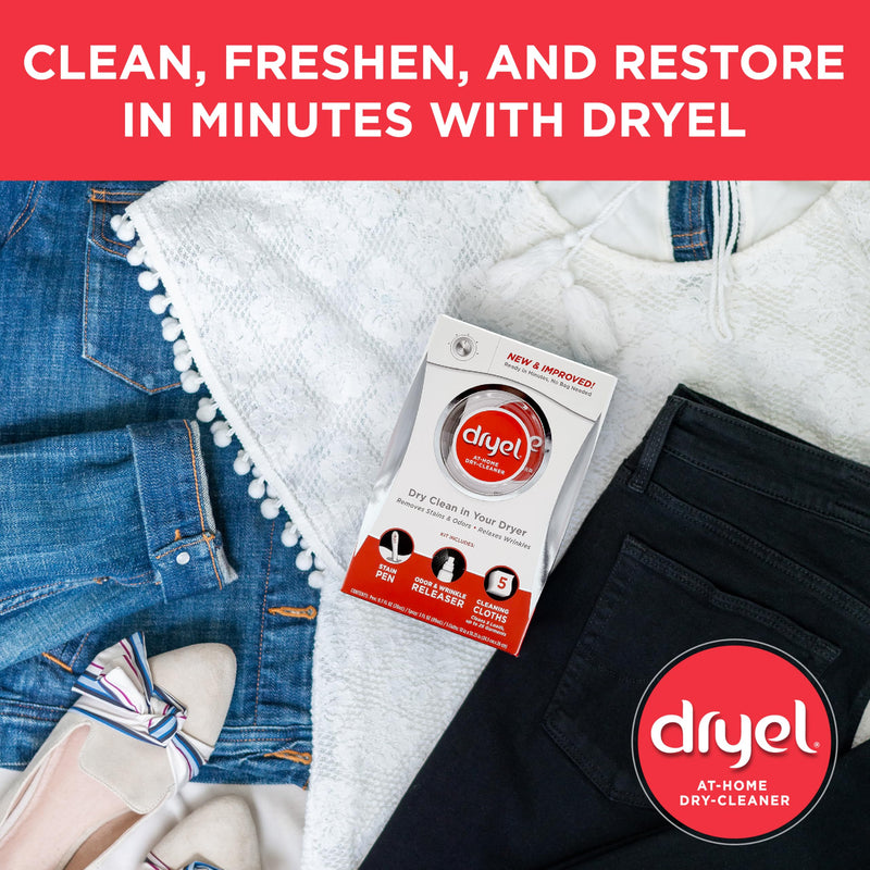 dryel At-Home Dry Cleaner Refill, New and Improved, Gentle Laundry Care for Special Fabrics and Dry-Clean-Only Clothes, 12 Loads with On-the-Go Stain Remover 12 Count (Pack of 1) - BeesActive Australia