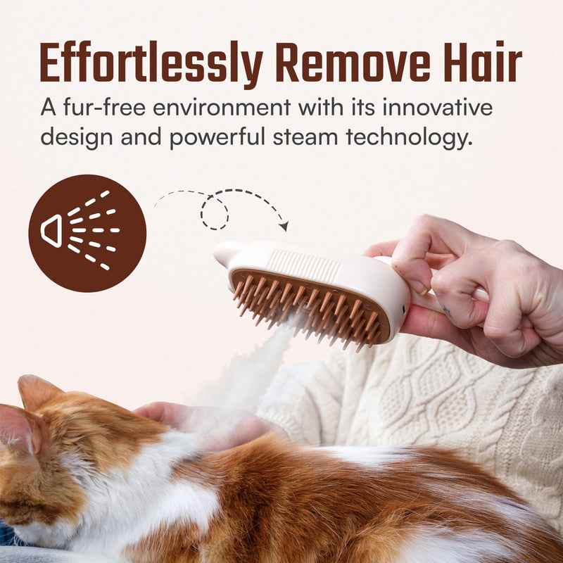 Cat Steam Brush - 2024 New Rechargeable 3-in-1 Hair Comb Self-Cleaning Pet Grooming Tool for Long and Short Hair Cats and Dogs, with Steamy Massage Shedding Relief - BeesActive Australia