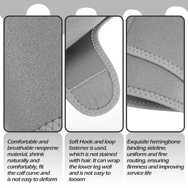 Chivao 2 Pairs Calf Brace Adjustable Shin Splint Support Lower Leg Compression Wrap Calf Sleeves for Men Women Pain Relief, Increases Circulation Reduces, Muscle Swelling(Gray, Black) Gray, Black