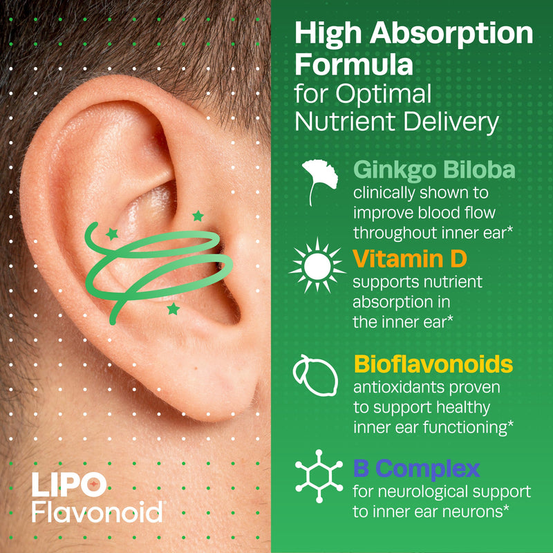 Lipo-Flavonoid Balance Support Supplement - Inner Ear Health & Vertigo Relief with Ginkgo Biloba, Bioflavonoids, & B Vitamins - Reduces Dizziness, Spinning, & Swaying - 30-Count Unflavored 30 Count (Pack of 1) - BeesActive Australia