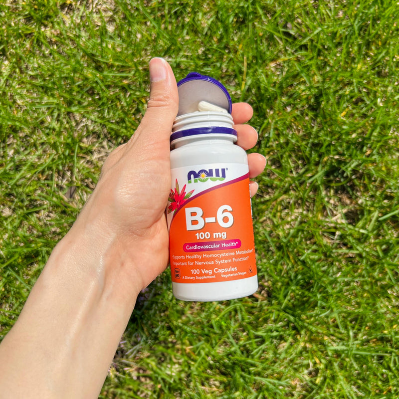 NOW Foods Supplements, Vitamin B-6 (Pyridoxine HCl) 100 mg, Cardiovascular Health*, 100 Veg Capsules 100 Count (Pack of 1)
