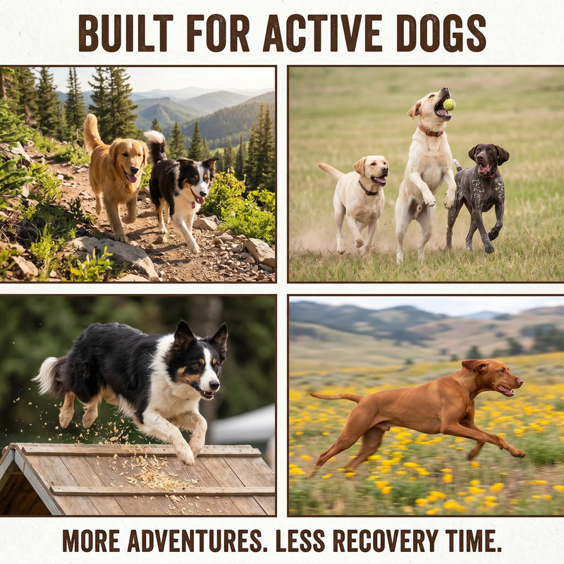 SolaPup® Hip & Joint Chews for Dogs | 120 Soft Mobility & Recovery Chews for Active Dogs | Glucosamine, Chondroitin, Turmeric & Green Lipped Mussel | Bacon Flavor | Made in USA | Gluten & Chicken Free