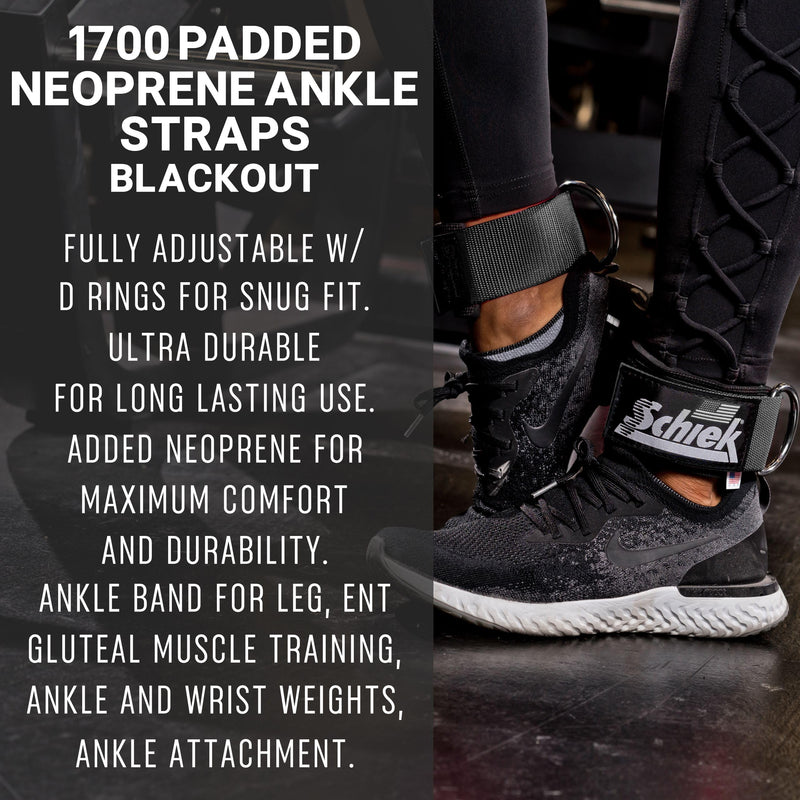 Schiek Sports Model 1700 Neoprene Ankle Straps Blackout