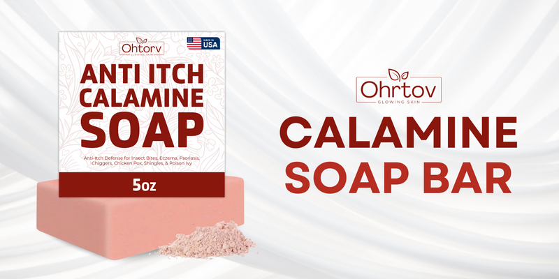 Calamine Soap Bar – All Natural Instant Itch Relief – Calming Calamine Soap for Itchy Skin, Insect Bite, Eczema, Poison Ivy Rash, Chicken Pox – Pure Anti-Itch Body Wash Made in USA – Large 5oz Bar