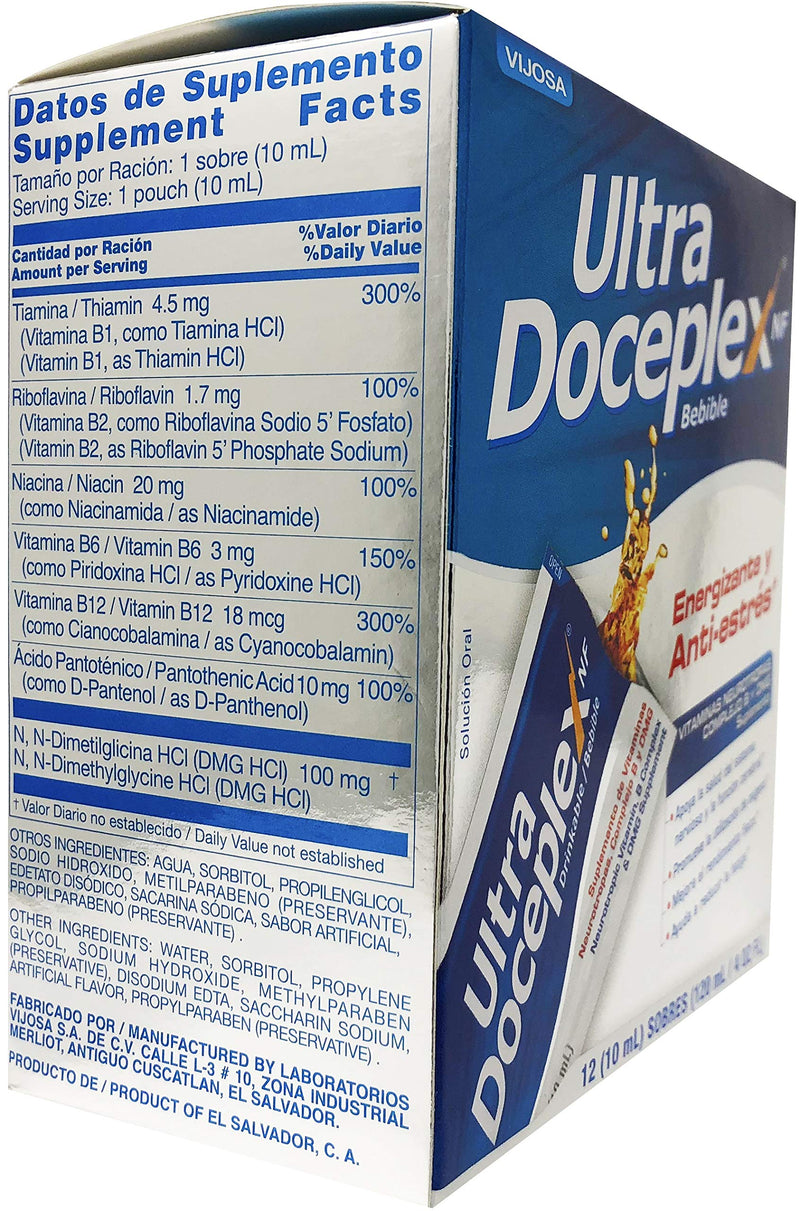 Ultra Doceplex Energy Pouches - Powerful B Complex in a Pouch -liquid, 12 Pouches