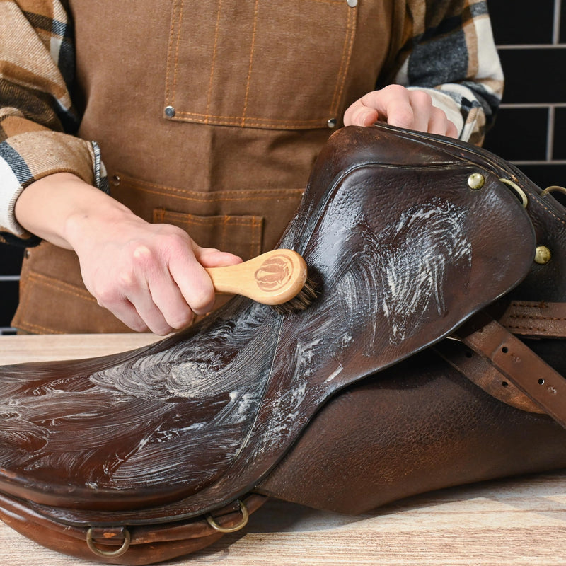 Tack Care Maintenance Kit (Saddle Soap for Leather + Leather Oil + Leather Conditioner + Brushes + Microfiber Cloth) - Maintenance for Saddles, Bridles, Boots, Reins & Straps - Made In USA - BeesActive Australia