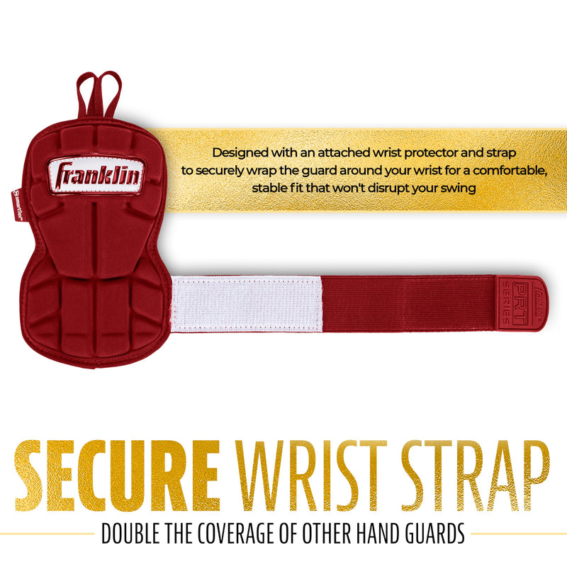 Franklin Sports Baseball Hand and Wrist Guard - PRT LG Series Adult Protector for Batting - Protective Shield for Right and Left Hand Hitters - One Size - Adult Burgundy - BeesActive Australia