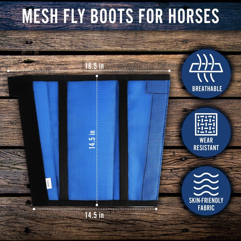 Mesh Fly Boots for Horses - Breathable Leggings for Comprehensive Leg Protection - Durable, Stylish & Comfortable (Large) - BeesActive Australia