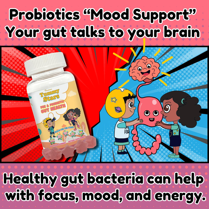 Tummy Stars Kids Multivitamin Gummies with Prebiotic & Probiotic + Fiber | Kids Vitamins for Gut Health, Digestion, Regularity & Immune Support | Vegan Children’s Gummies, 60 Count
