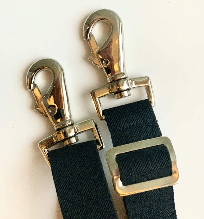 Majestic Ally Pack of 2 Adjustable length Horse Blanket Sheet Replacement Elastic Leg Strap with Double Swivel Snaps Black - BeesActive Australia