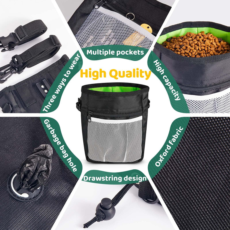 5 Pcs Dog Treat Pouch Training Kit, Including 1 Pcs Puppy Treat Bag 3 Ways to Wear, 2 Pcs Pet Training Cricket Clicker 2 Pcs Puppy Training Silent Whistles for Pet Training - BeesActive Australia