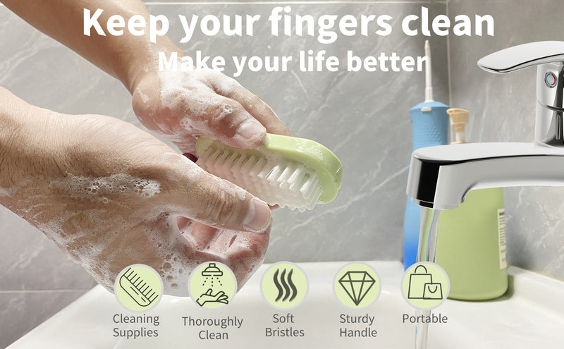 Nail Brush for Cleaning Fingernails 2 Sided Hand Fingernail Scrub Brush with Soft Stiff Bristles Nail Cleaning Brush 4PCS Nail Scrubber Brushes for Men Women Kids