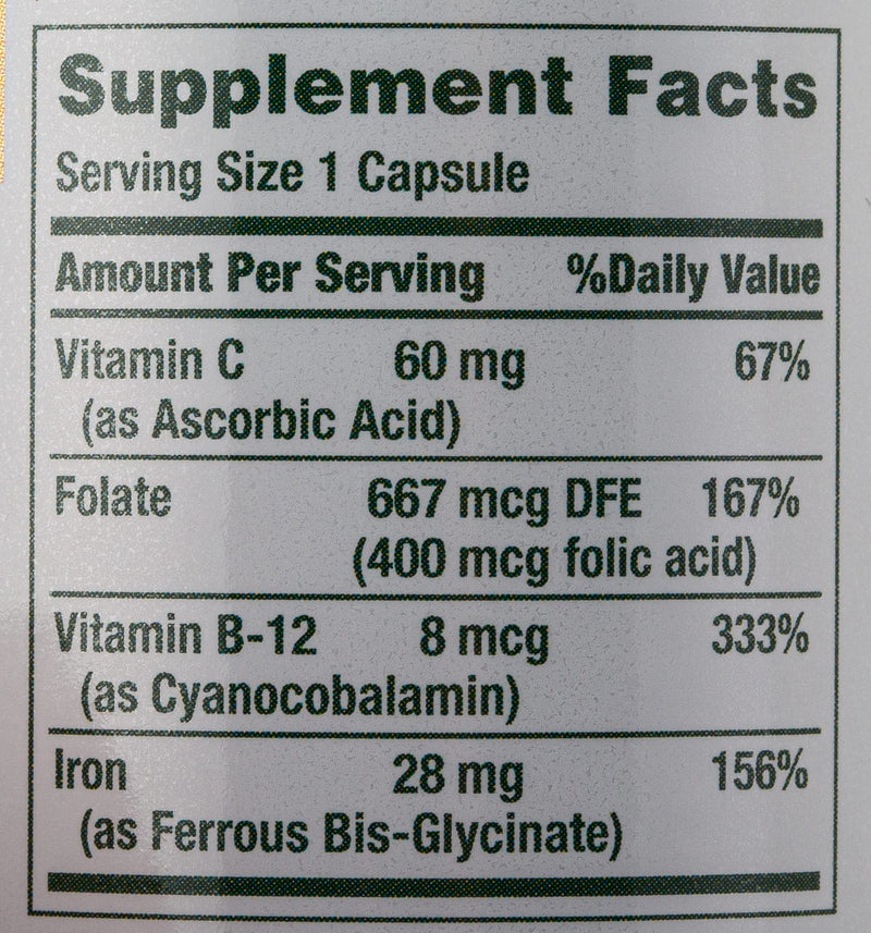Nature’s Bounty Gentle Iron 28 mg Capsules with Vitamin C,Folic Acid,Vitamin B-12 Iron Supplement,Non-GMO,Gluten-Free,90 Count (Pack of 2) 90 Count (Pack of 2)