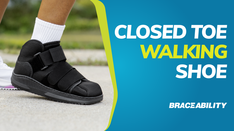 BraceAbility Closed Toe Medical Walking Shoe - Lightweight Broken Toe Cast Boot, Fractured Foot Brace for Metatarsal Stress Fracture, Post-op Bunion, Hammertoe Surgery Recovery - For Men or Women (M) Medium (Women's 7-9.5 / Men's 6-8.5)