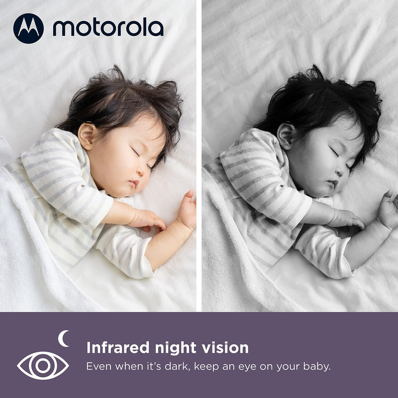 Motorola VM64-4.3" Screen HD 1080p Camera & WiFi Baby Monitor W/App Connectivity, 2-Way Audio & 1000ft Range - Remote Pan-Tilt-Zoom, Room Temp Display, Lullabies, & Night Vision 1 Camera - BeesActive Australia