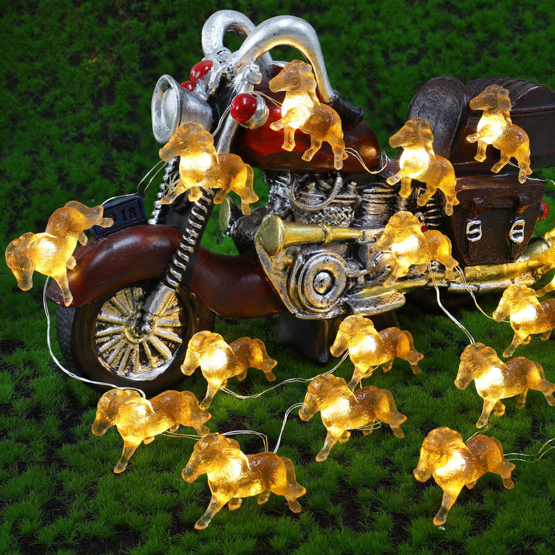 Horse Gifts for Girls Fairy String Lights, Novelty Decorative Pony Lights 8.5ft 20LEDs USB or Battery Operated with Remote Control for Bedroom Birthday Holiday Wedding Christmas Décor Gold - BeesActive Australia