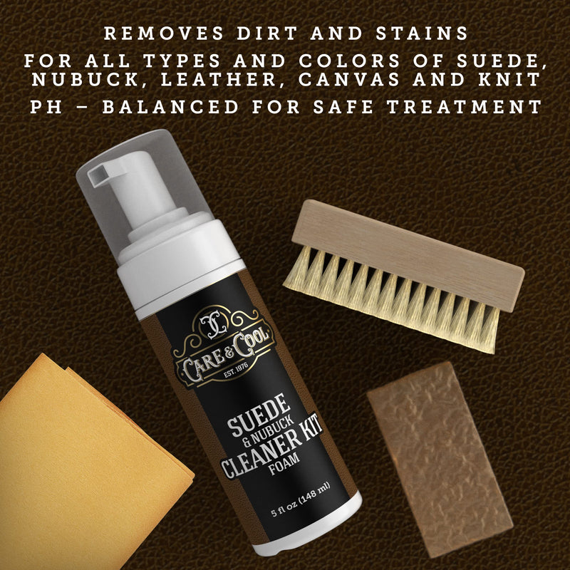 Care & Cool Suede and Nubuck Cleaner Foam Kit (5 oz) - Revitalizes and Refreshes Shoes, Boots, Clothes, and Furniture - BeesActive Australia