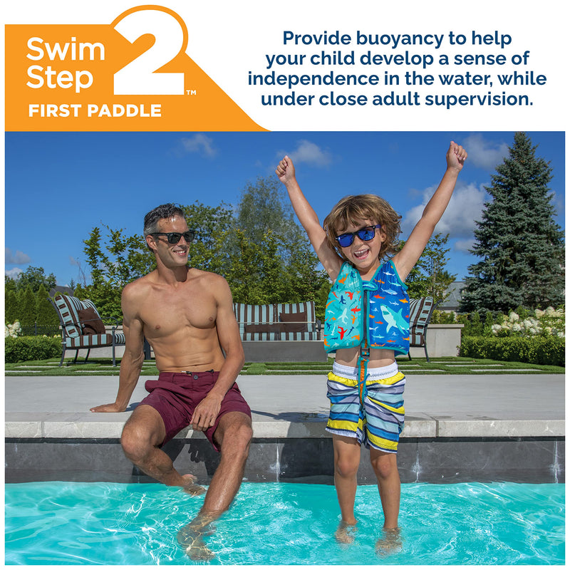 SwimWays Swim Vest, Learn to Swim Personal Flotation Device for Swim Training, Pool Floats & Swimming Pool Accessories for Kids 2-4 Years, Shark - BeesActive Australia