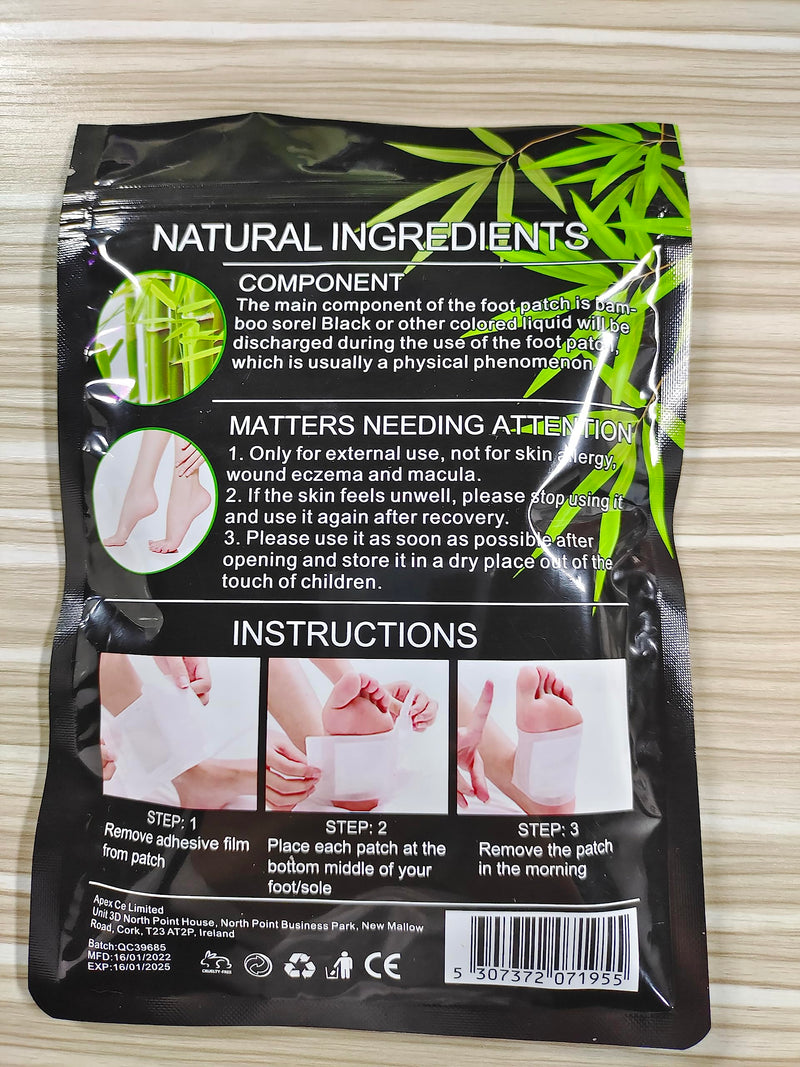 30PCS Deep Cleansing Foot Pads, Adhesive Sheets for Foot and Body Care Better, Natural Ginger Powder Bamboo Vinegar Foot Patches 30PCS