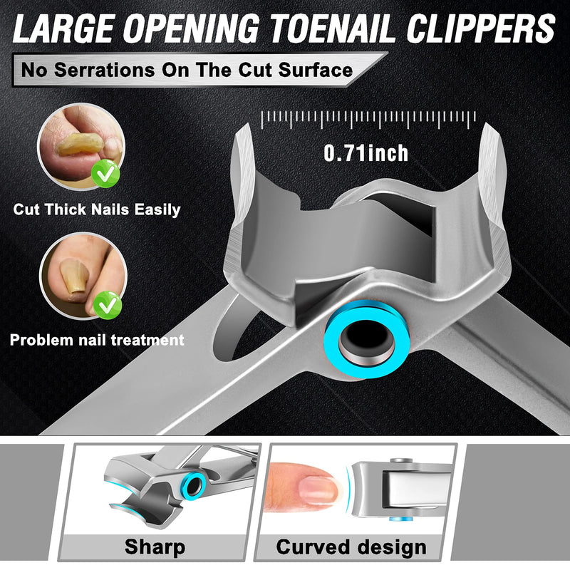 Podiatrist Toenail Clippers for Seniors Thick Toenails, Professional Pedicure Tools Kit, Toe Nail Clippers Adult Thick Nails Long Handle, Ingrown Toenail Tool Removal Kit for Seniors, Men, Pedicure Red