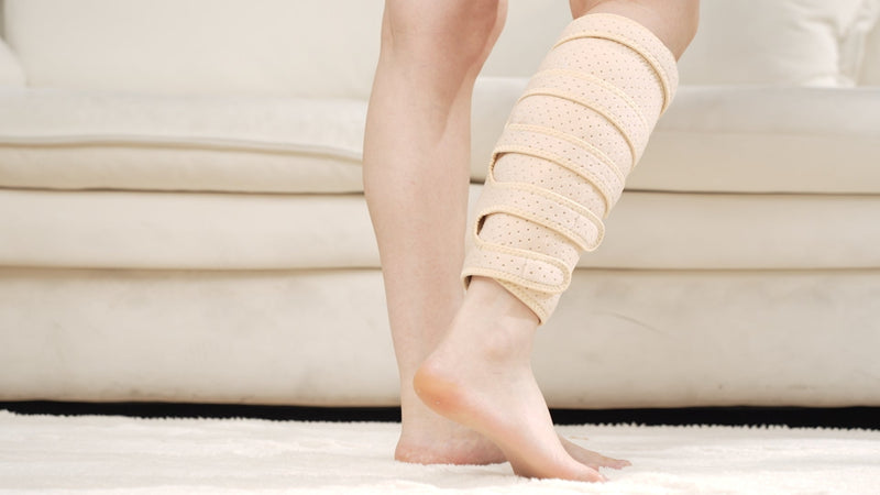 Hoolerry 2 Pcs Lymphedema Compression Wraps Calf 2XL Black