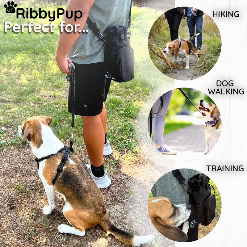 Waterproof Dog Walking Bag and Universal Water Bottle Holder, Built In Poop Bag Dispenser, Unisex Cross Body Treat Pouch, Walking Hiking Dog Training Sport Bag (Army Green) Army Green - BeesActive Australia