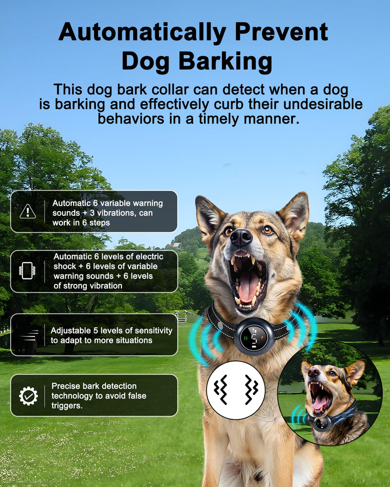 2-in-1 Dog Training and Bark Control Collar – Rechargeable, Waterproof, Smart Anti-Barking Collar for Small, Medium, and Large Dogs - Effective & Humane Training dark blue - BeesActive Australia