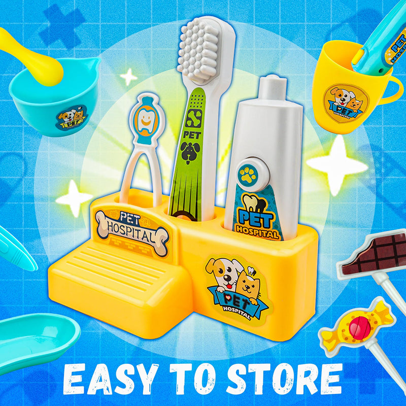 SMILESSKIDDO Dentist Kit for Kids - 26 Pcs Doctor Play Set with Dental Tools and Medical Accessories, Pretend Play for Toddlers - Educational Gifts for Girls Boys 3 4 5 6 7 8 - BeesActive Australia