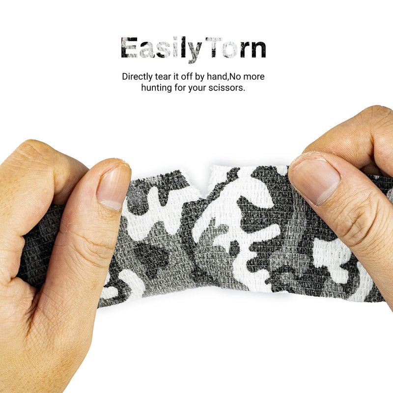 9 Rolls Self Adhesive Wrap Athletic Tape Gauze, Breathable Elastic Cohesive Bandage for Sports Injury & Pet (7 Pcs 2"x 5 Yards + 2 Pcs 1" X 5 Yards) (City Camo) City Camo - BeesActive Australia