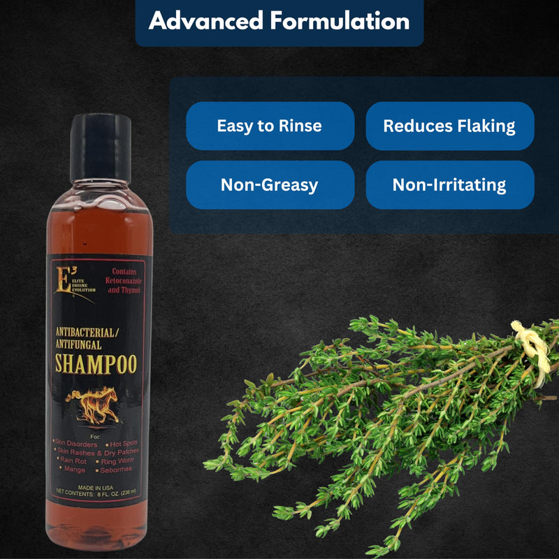 E3 Antifungal Ketoconazole and Thyme Skincare Shampoo for Horses and Dogs - Relieves Itching, Irritation, and Skin Infections - Fortified with Nano Vitamins A, C, E & F (8 oz) 8 fl oz - BeesActive Australia