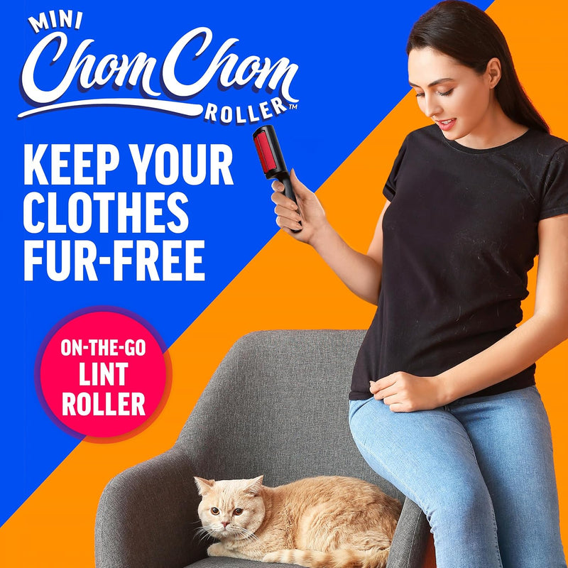 ChomChom Roller Mini for Pet Hair - Mini ChomChom Lint Roller Pet Hair Removal Tool for Clothes, Couches and Cars - Dog Hair Remover and Lint Remover for Clothes - Reusable Lint Roller for Cat Hair - BeesActive Australia