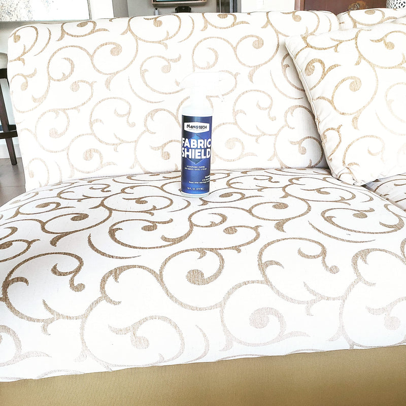 Nanotech Surface Solutions Fabric-Shield Sio2 Ceramic Liquid Repellent for Fabrics, Upholstery, Suede, Wool, Linen Prevents Stains from Wine, Coffee, Juice, Liquids Invisible Coating (16 Oz.) 16 Fl Oz (Pack of 1)
