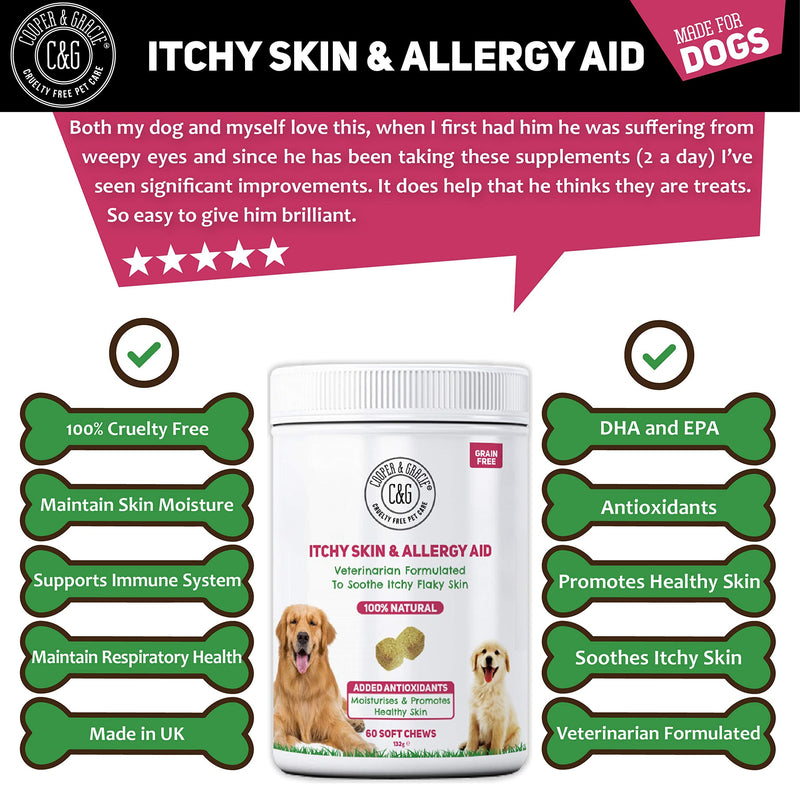 Anti-Itch Supplement For Dogs 60 Soft Chews | Itchy Skin And Skin Allergies | Maintains Skin Moisture & Maintains Respiratory Health | Supports Immune System | Veterinarian Formulated Dog Itchy Skin & Allergy Aid
