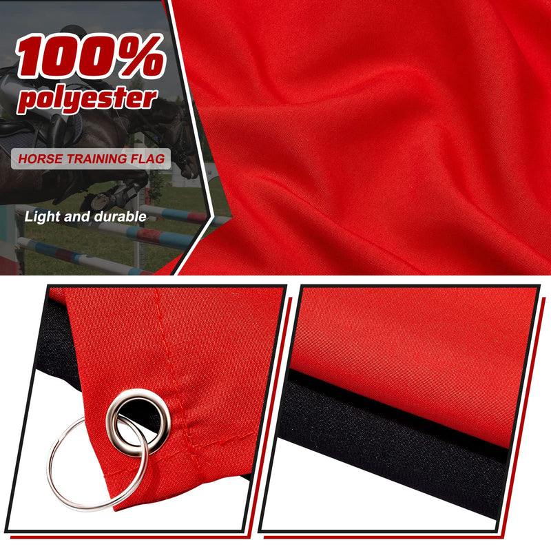 Sunnyray 48" Horse Training Flag Horse Training Equipment with 4 Feet Replacement Flags and Telescopic Handheld Flagpoles, Red, Black - BeesActive Australia