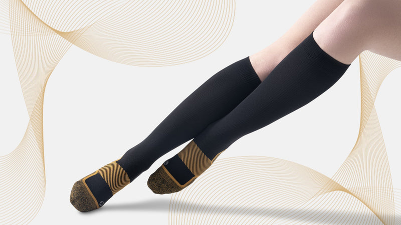 Easy On Medical Copper Compression Socks 20-30 mmHg for Women & Men (2 Pairs) - Knee High Graduated Compression for Circulation, Swelling, Odor Control, Athletic, Travel, Flying Medium 2 Pairs - Black